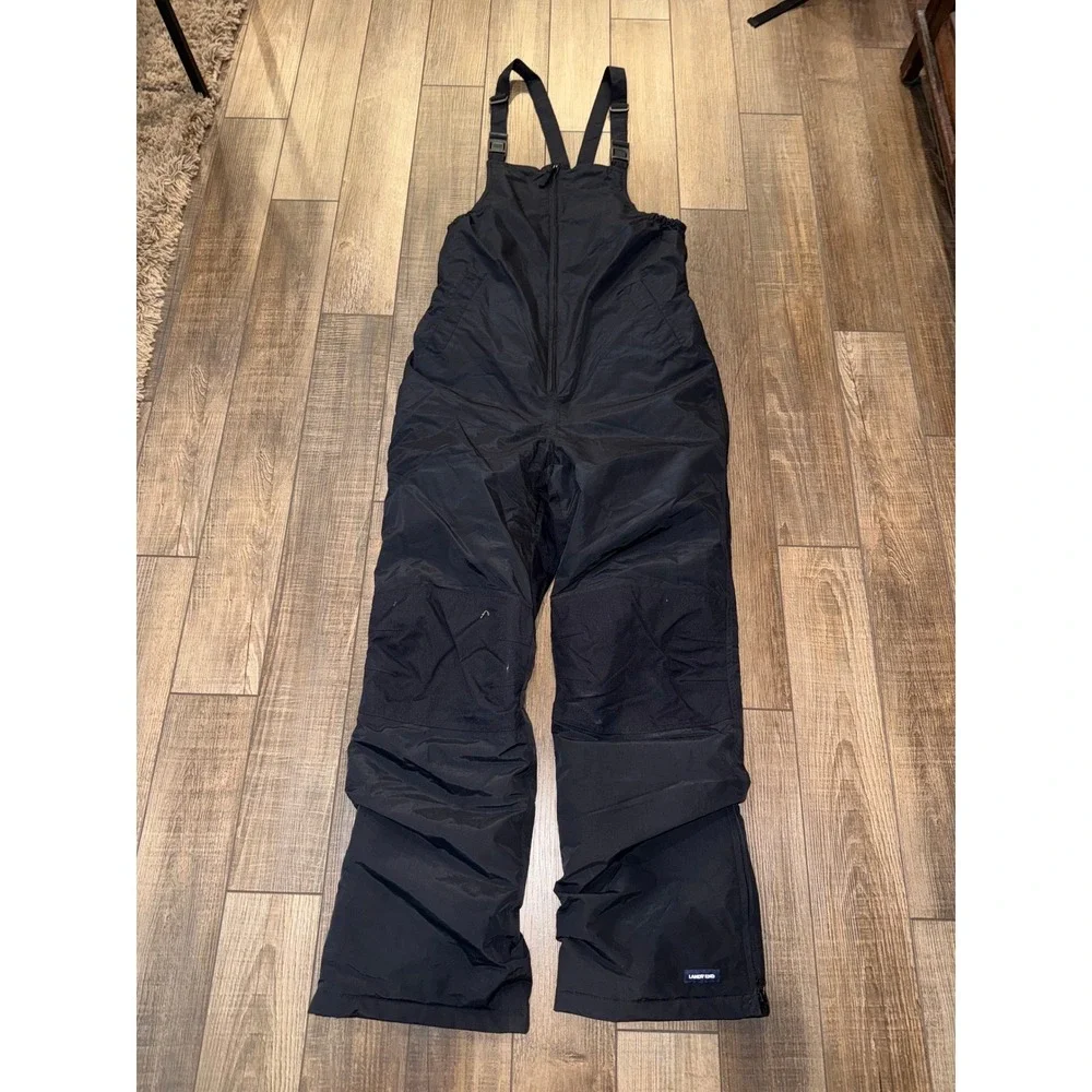 Lands End Squall Kids Black Insulated Snow Bib Overalls Size 20 RN 62830